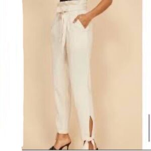Reformation Pants Ivory High Waist Baggy Size 6